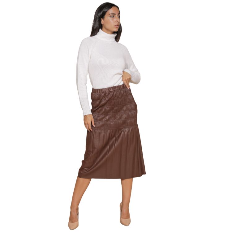 Cashmere blend coltrui met lurex draad op manchetten en rand