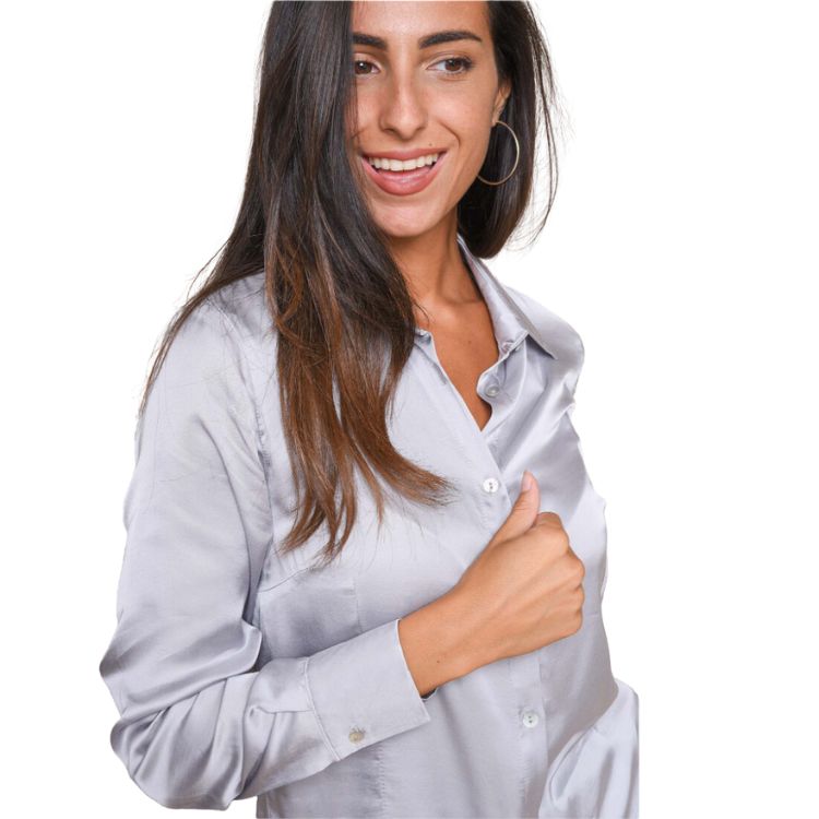 Viscose blouse in parelgrijs