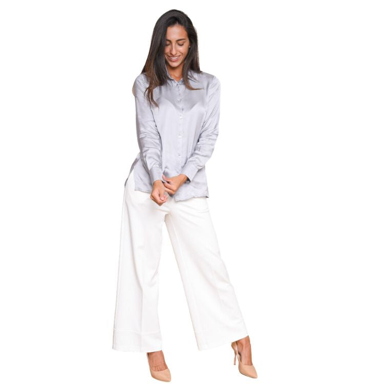 Viscose blouse in parelgrijs
