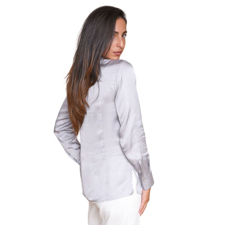 Viscose blouse in parelgrijs