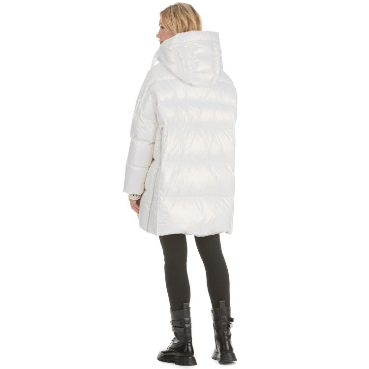 Luxe donsjas met capuchon van italianse merk DiegoM