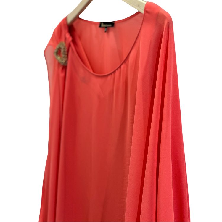 Schede jurk met GGT poncho en accessoire