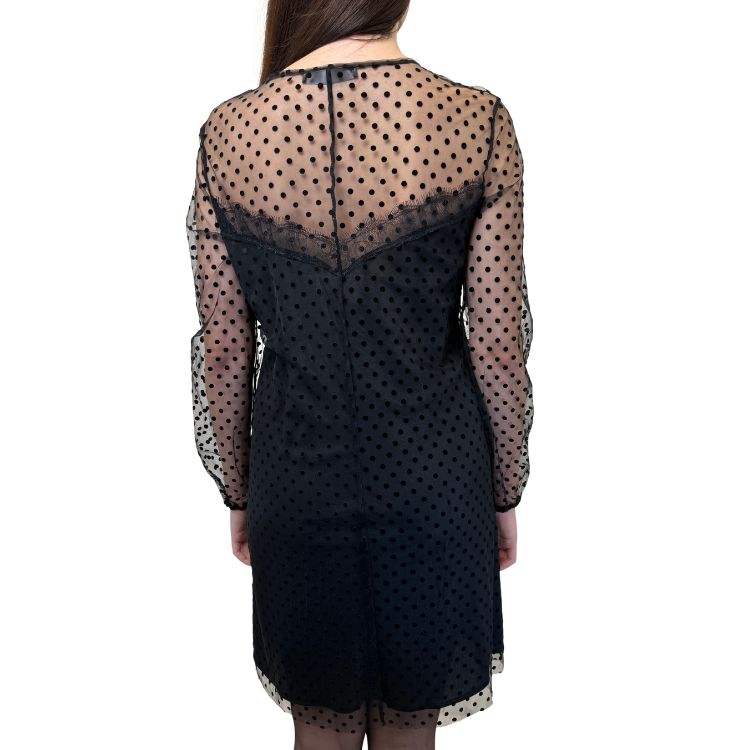 Babydoll cocktailjurk met stippenpatroon