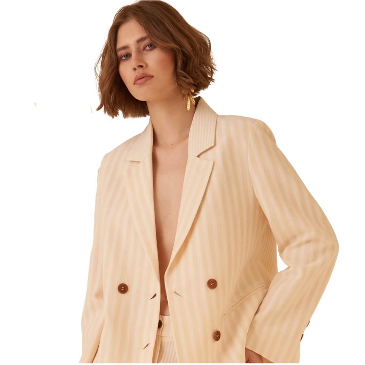 Palazzo Broek Butter met Pinstripe – Linnen Blend | Made in Italy