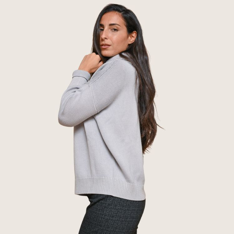Merino Fine Knit Sweater in steen kleur