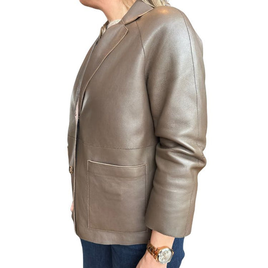Chestnut Leren Blazer – Reversible | The Jackie Leathers Asti Italië