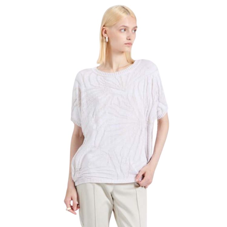 Off-White Gebreide Top met Boothals – Blue Bianco Milano | Made in Italy