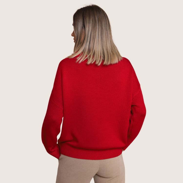 Merino Fine Knit Sweater in rode kleur