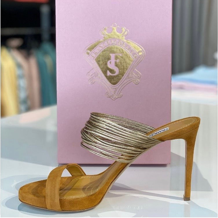 Suède sandalen met hak