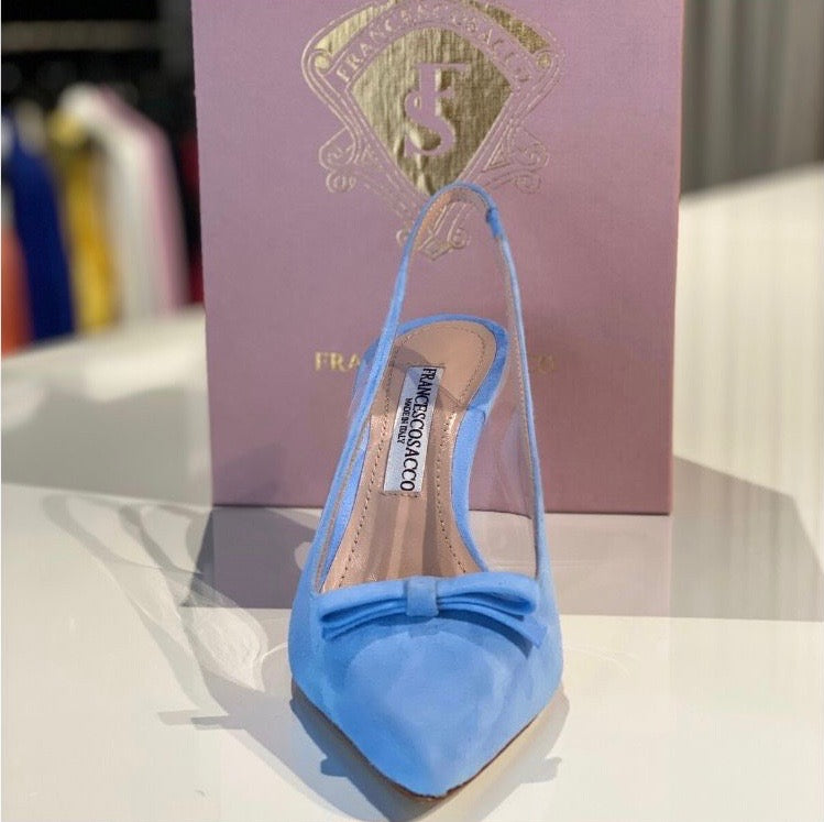 Italiaanse dames schoenen pumps lichtblauw