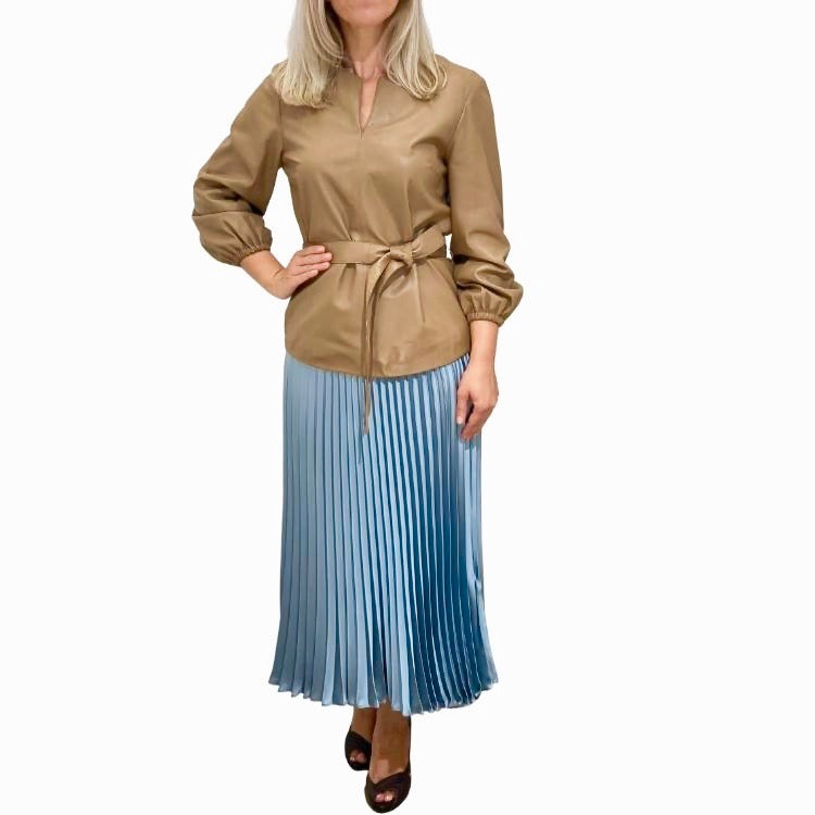 Blair leerblouse met riem