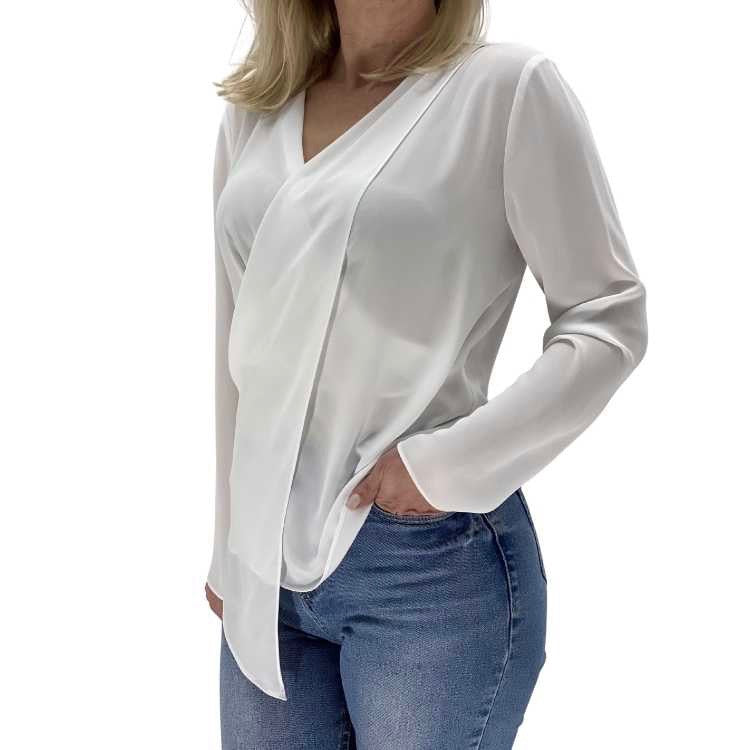 Blouse/Tuniek semi transparant met overslag