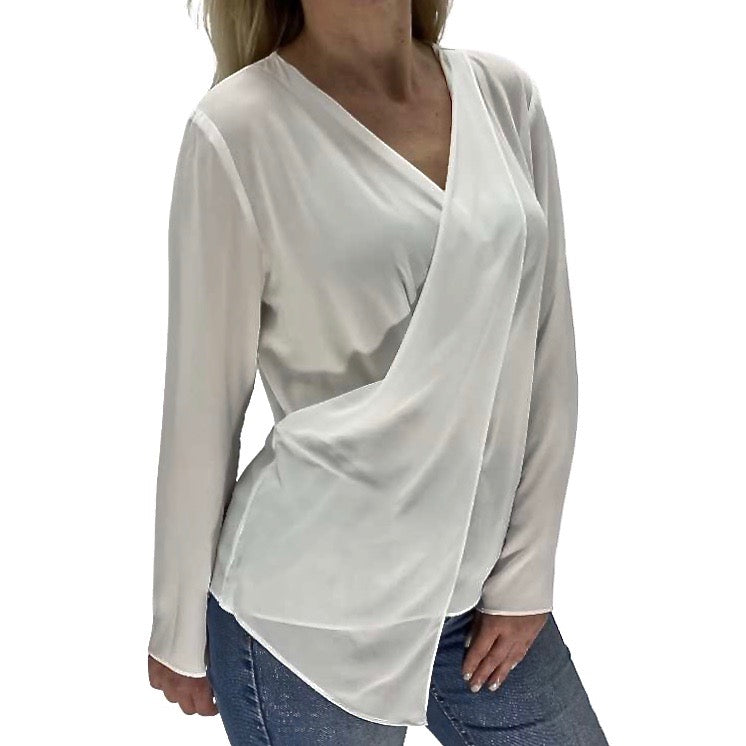 Blouse/Tuniek semi transparant met overslag