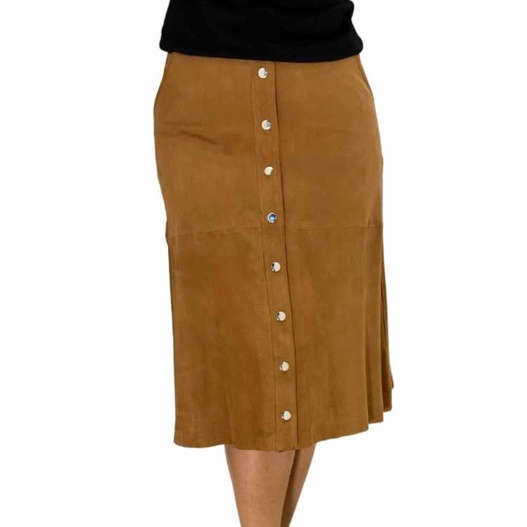 Suede rok met drukkers