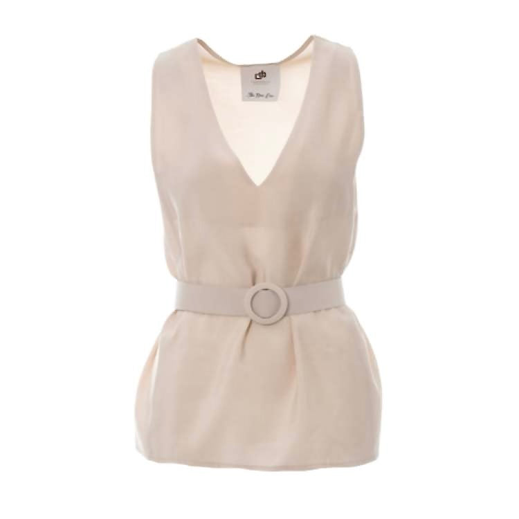 V-haals top met riem