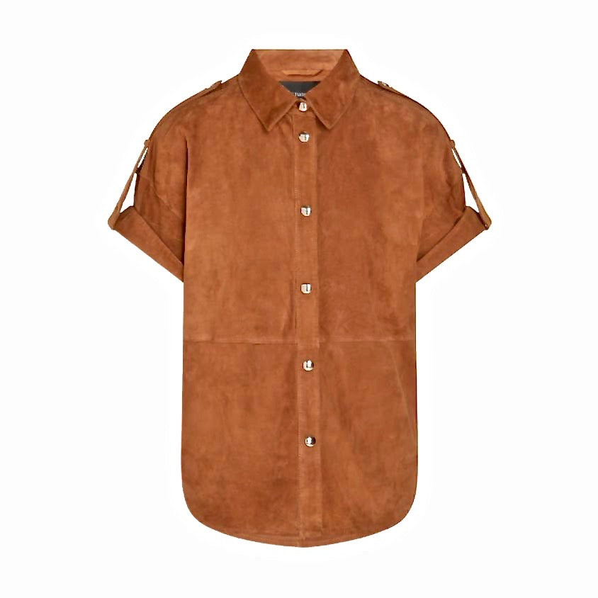 Emmlie blouse van suede met sierknopen Studio AR - by Arma