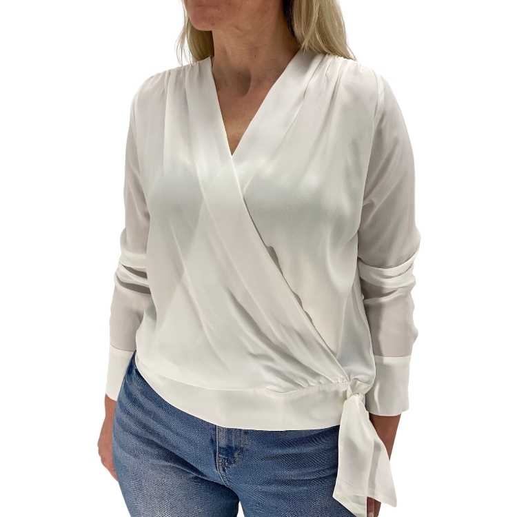 Blouse van zijdeblend