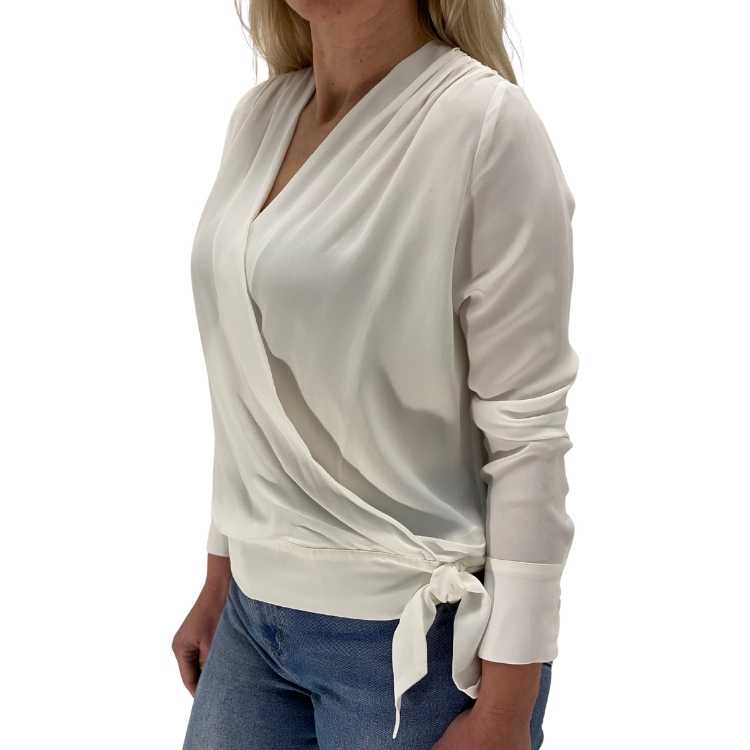 Blouse van zijdeblend