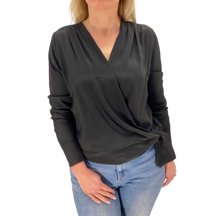 Blouse van zijdeblend