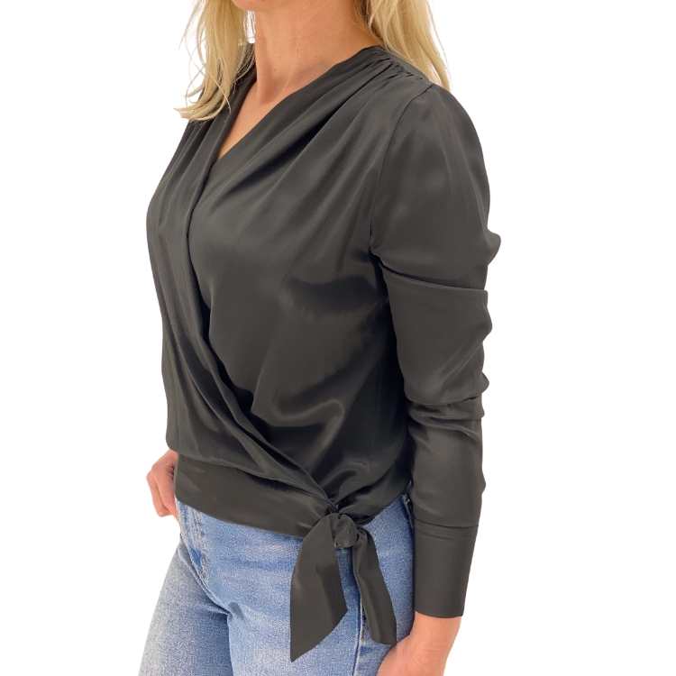 Blouse van zijdeblend