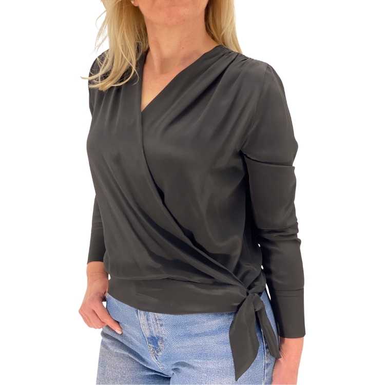 Blouse van zijdeblend