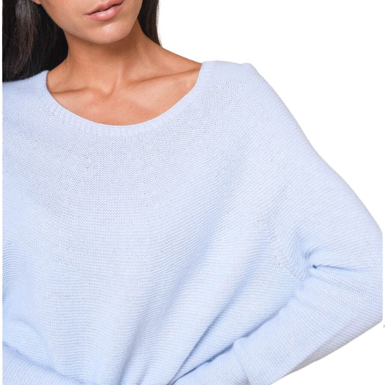 Oversize cashmere blend trui in babyblauw