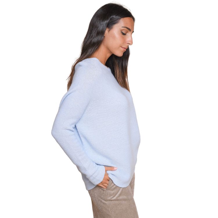 Oversize cashmere blend trui in babyblauw