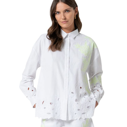 Shirt loose fit made in San Gallo lace (broderie)