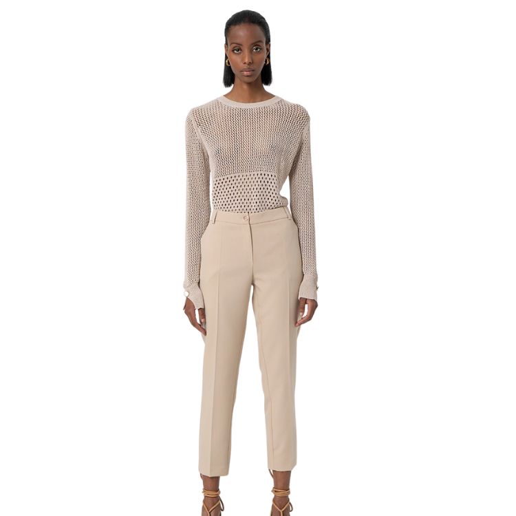 Rechte model broek met elastische band