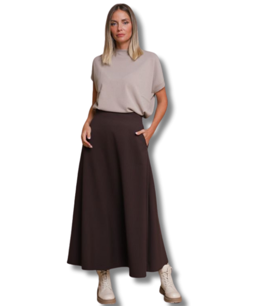 Viscose A-Line Maxi Skirt