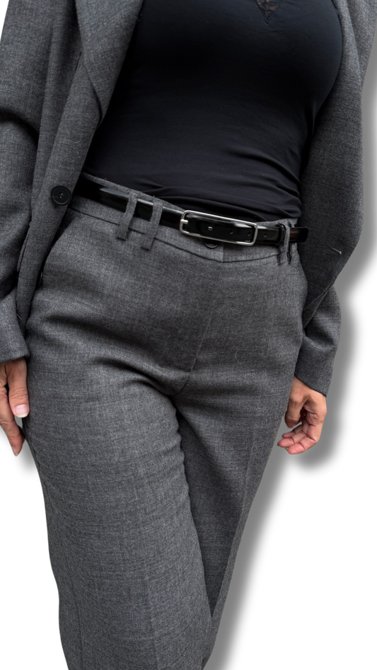 Hanami D'Or Aldo Wool Palazzo Trousers – Stone Grey