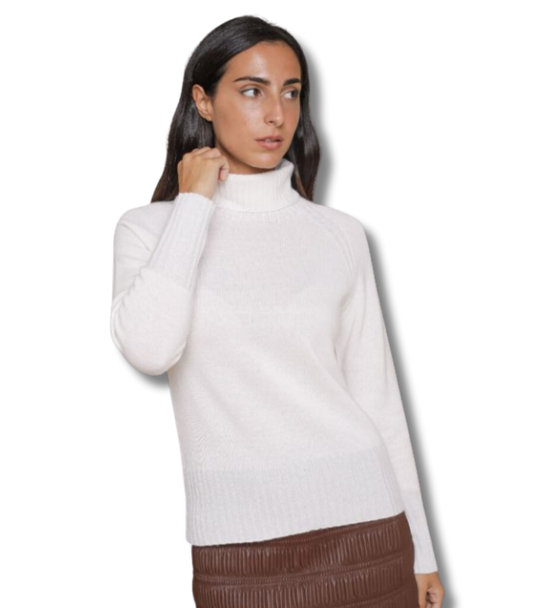 Cashmere Blend Turtleneck with Lurex Details