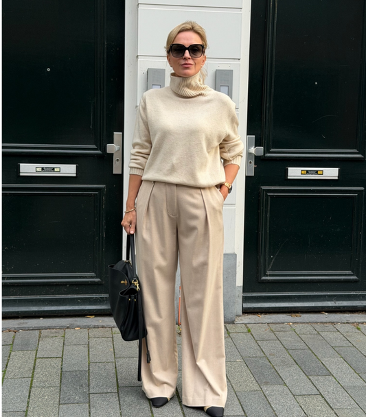 Wide-Leg Wool Trousers