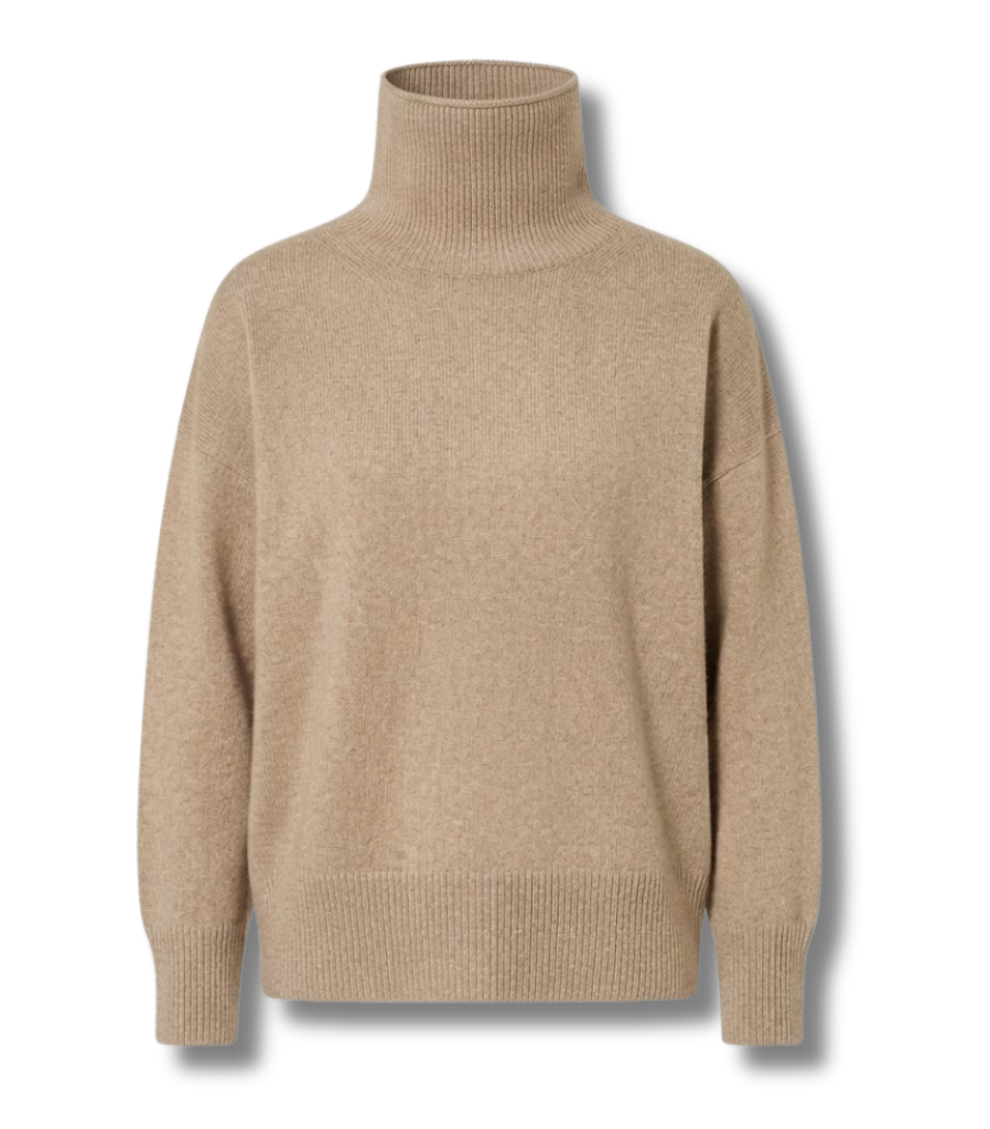 Handmade 100% Cashmere Boxy Turtleneck Sweater