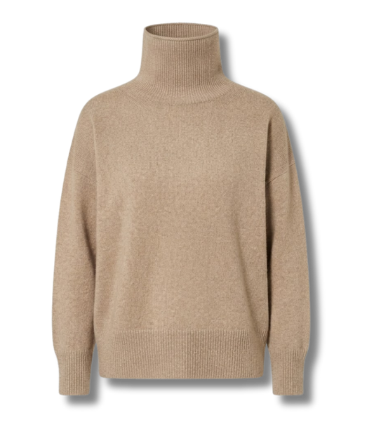 Handmade 100% Cashmere Boxy Turtleneck Sweater
