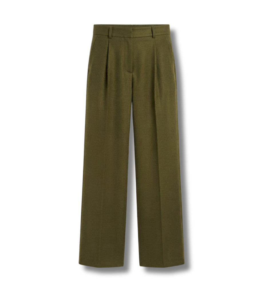 Wide-Leg Wool Trousers