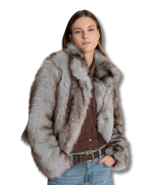 Cropped Faux Fur Jacket