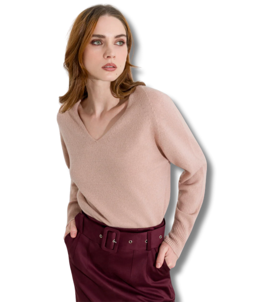 100% Cashmere V-Neck Sweater