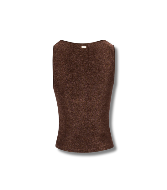 Bronze Lurex Slim-Fit Tank Top