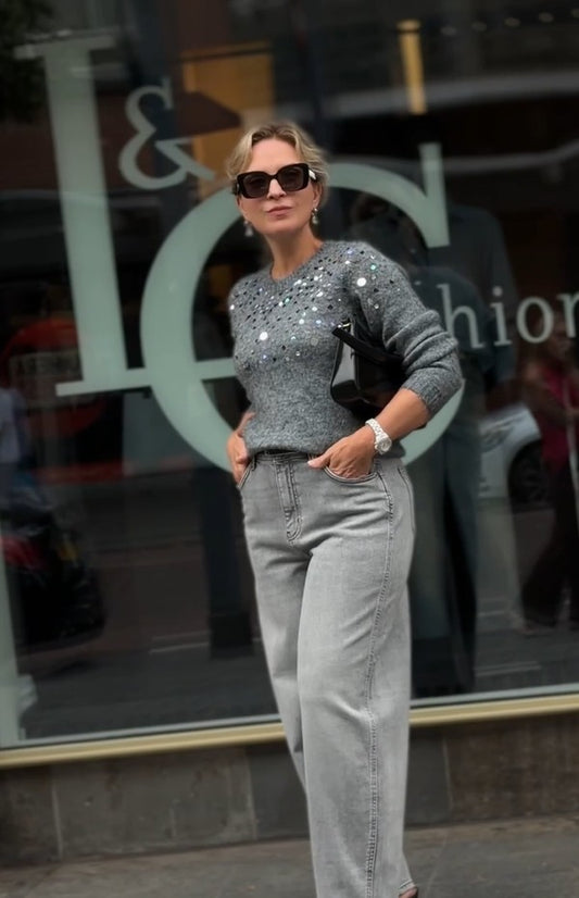 Soft Sparkle Grey Look