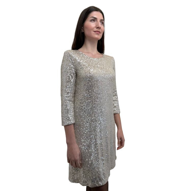 Cocktailjurk van stretch paillettenstof