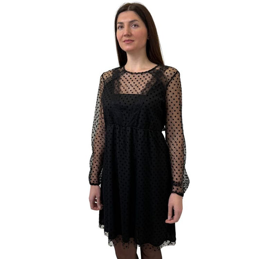 Babydoll cocktailjurk met stippenpatroon