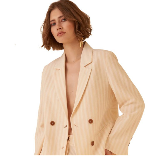 Palazzo Broek Butter met Pinstripe – Linnen Blend | Made in Italy