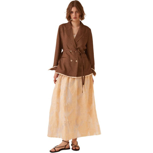 Couture Rok – Transparante Textuur & Gelaagd Silhouet | Made in Italy