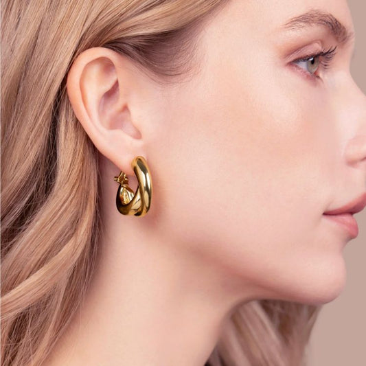Bronzallure Milano Gevlochten Oorbellen Goudkleur – Golden Rosé
