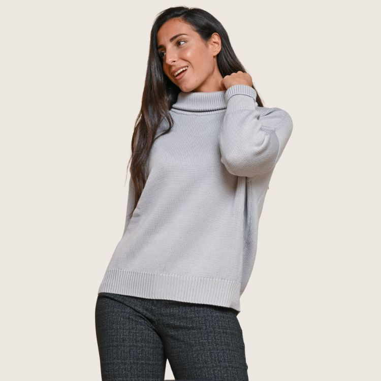 Merino Fine Knit Sweater in steen kleur