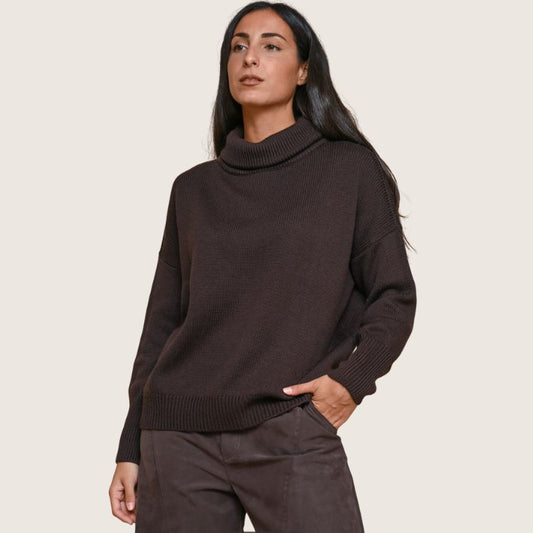 Merino Fine Knit Sweater in bruin