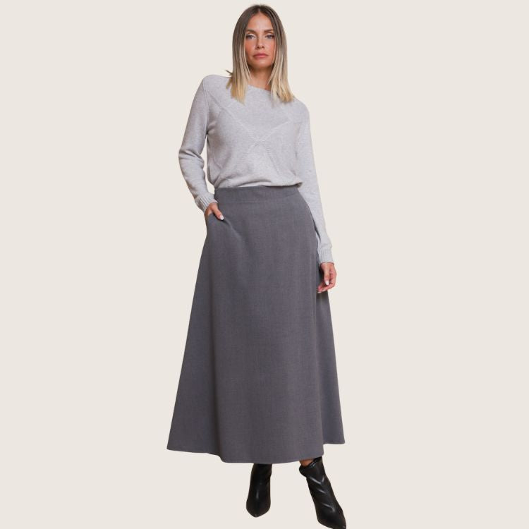 Lange rok in grijze kleur