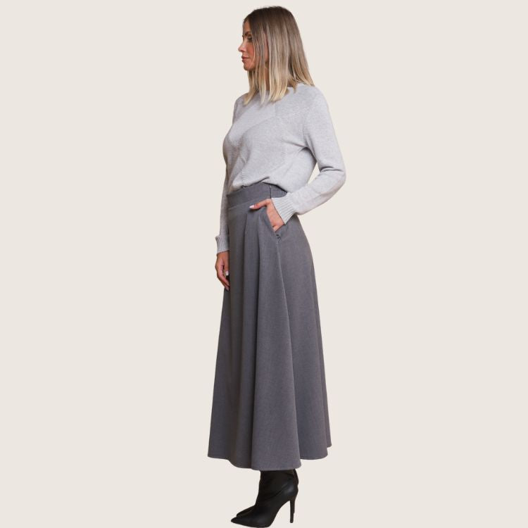 Lange rok in grijze kleur