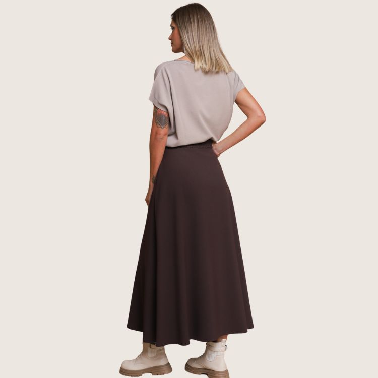 Lange rok in donkerbruine kleur